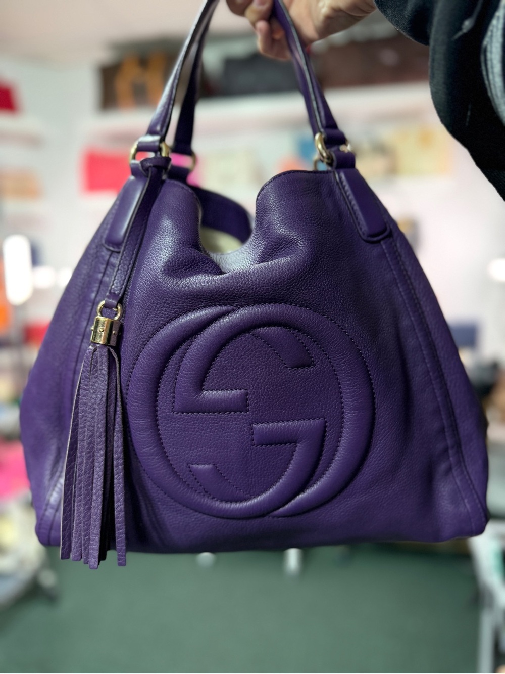 Gucci Purple Soho Hobo